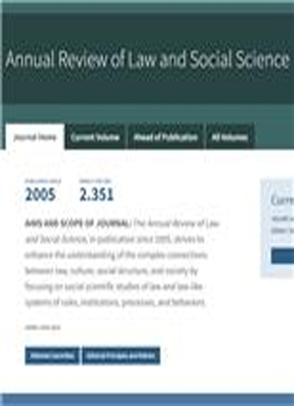 Annual Review Of Law And Social Science